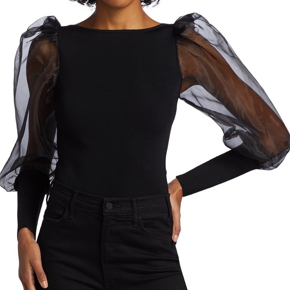 Abella Puff Sleeve Square Neck Sweater - Picture 3 of 16